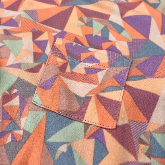 LuLaRoe Scarlett High Low Girls Geometric Print Dress With Pocket Size 10 - Picture 4 of 6